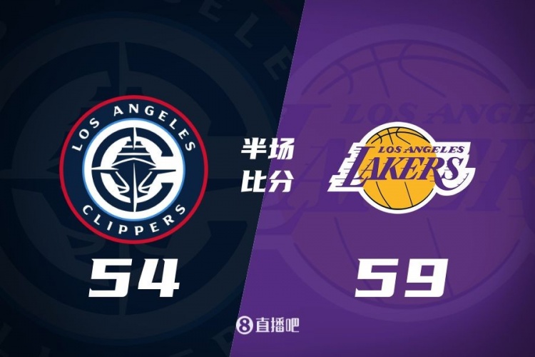 洛城德比！老詹高效砍17分 里夫斯傷退 哈登13+5 湖人半場領先5分